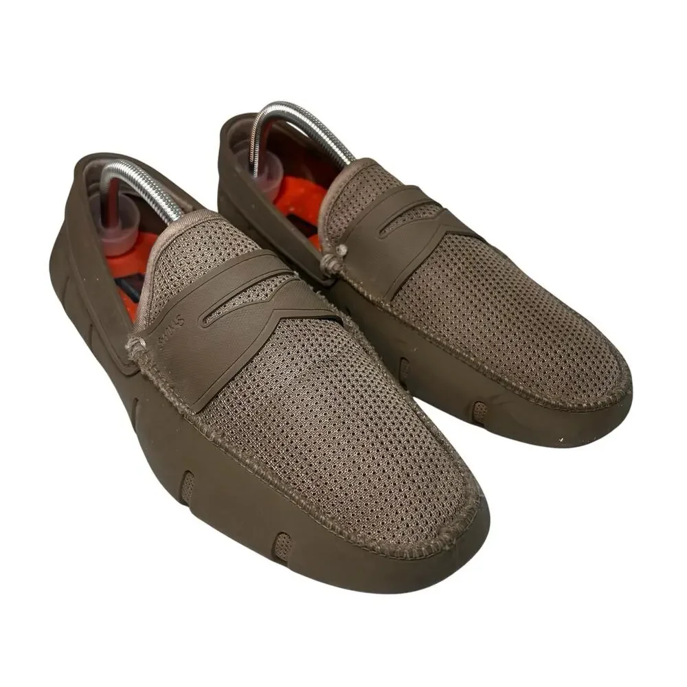 SWIMS Penny Loafers Mens Size 9 Army Green Olive Mesh Water Resistant Boat Shoes